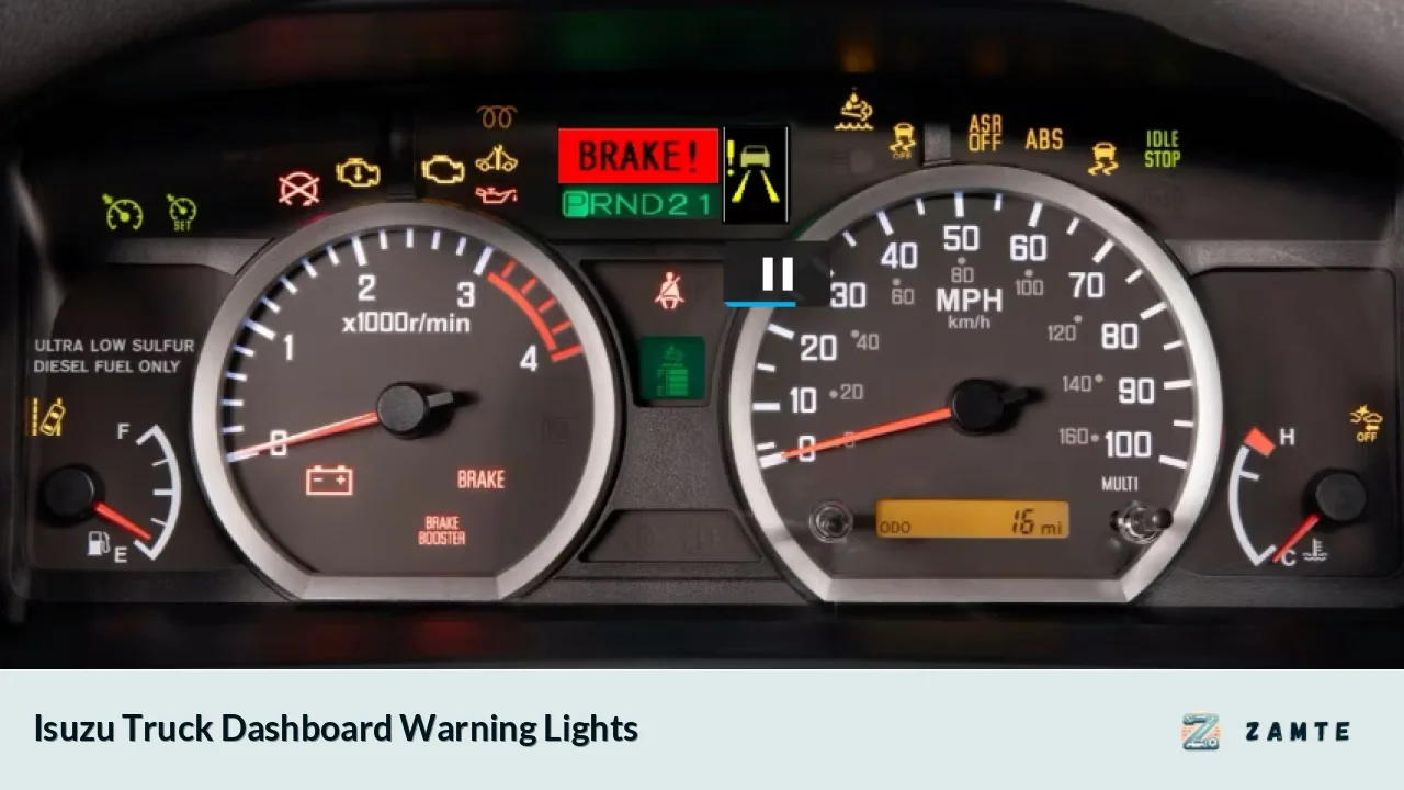 Isuzu Truck Dashboard Warning Lights