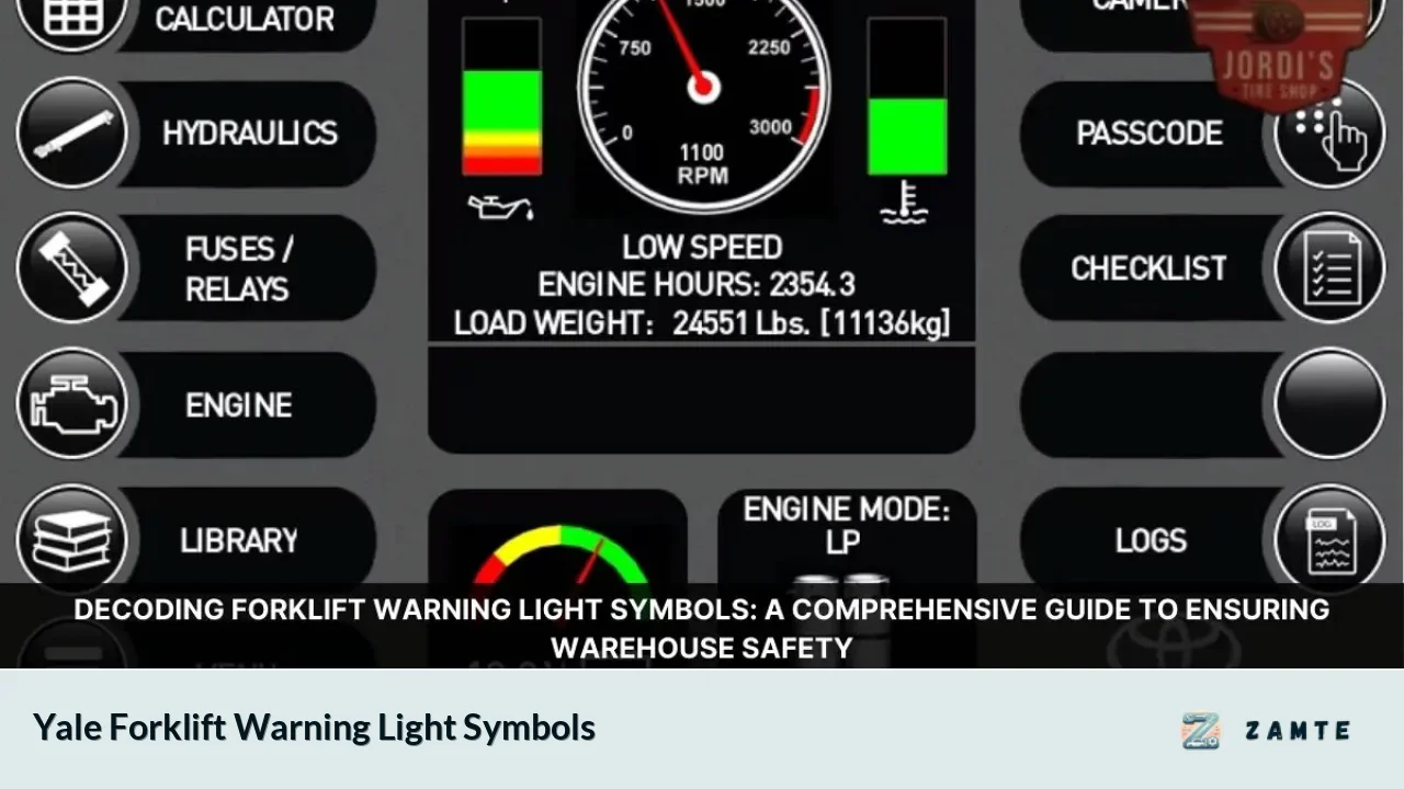 Yale Forklift Warning Light Symbols