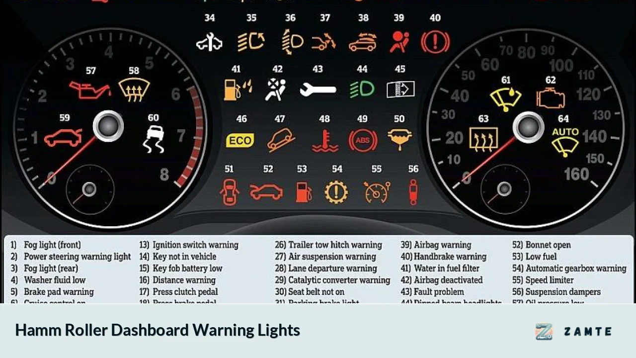 Hamm Roller Dashboard Warning Lights