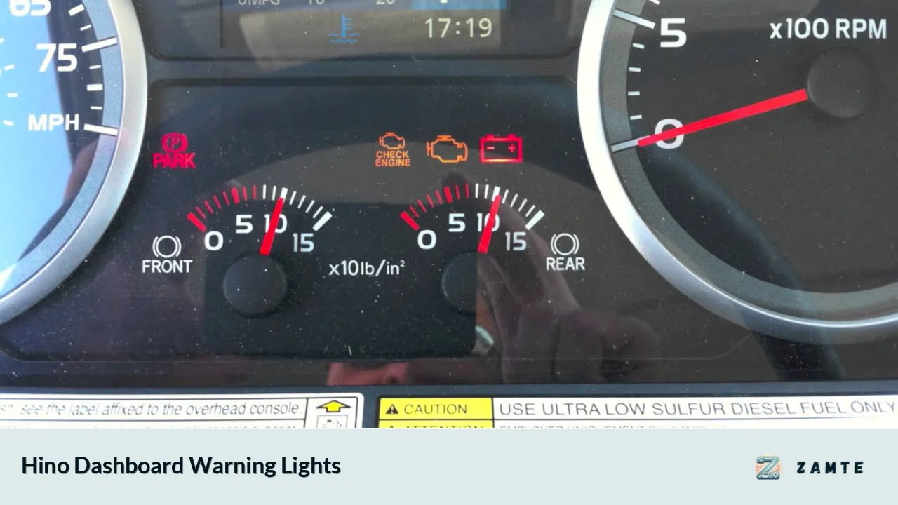 Hino Dashboard Warning Lights