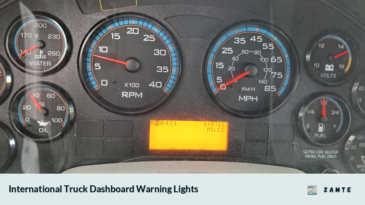 International Truck Dashboard Warning Lights