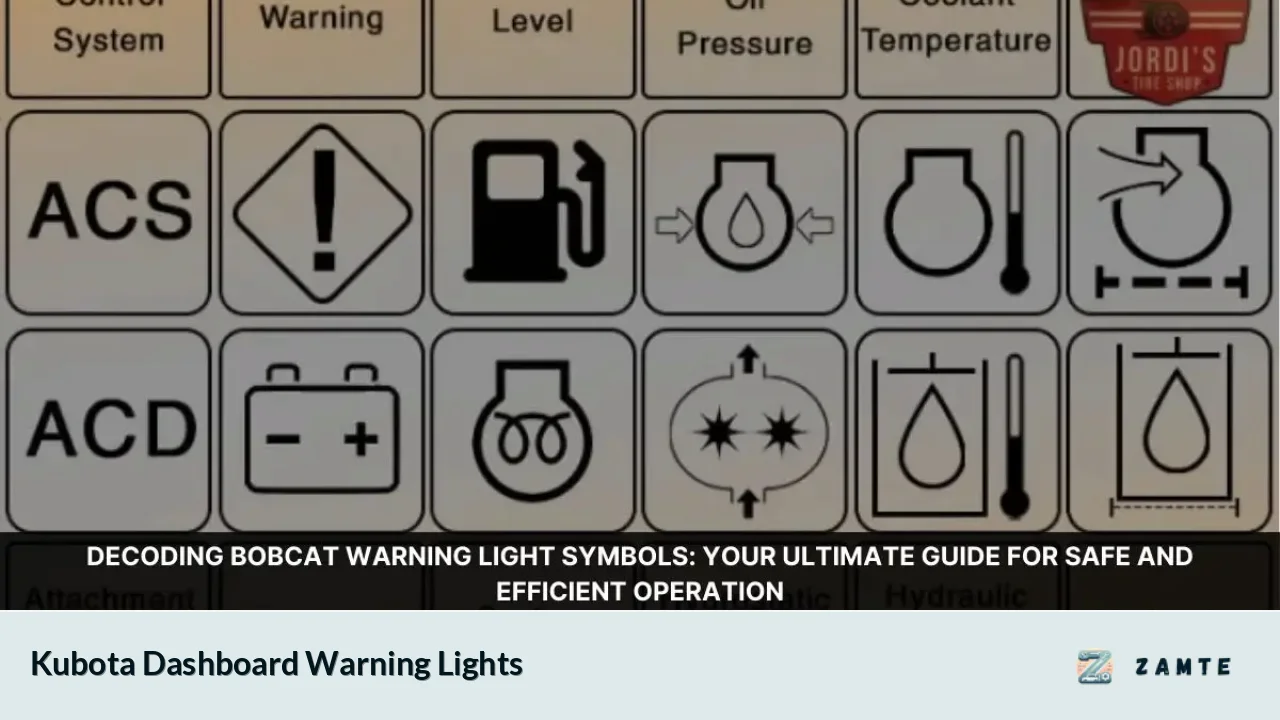 Kubota Dashboard Warning Lights